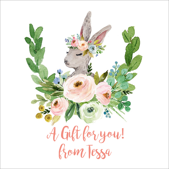 Bunny Spring Spray Square Stickers